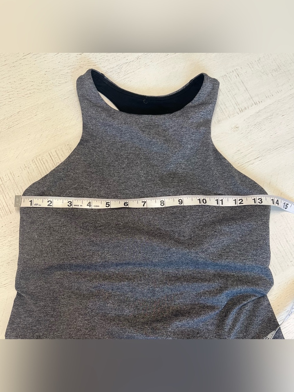 Like New Lululemon Gray Racerback Open Back Built-In Bra Tank Top Size 6 - Picture 4 of 5